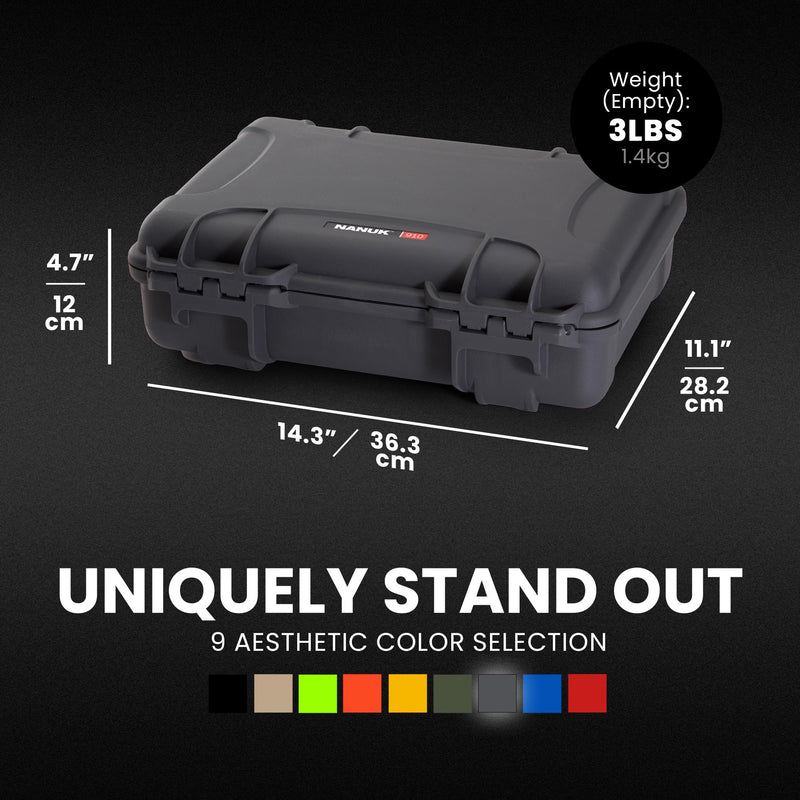 Graphite Nanuk 910 Waterproof Hard Case Empty
