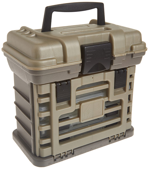 Plano Molding Stow N' Go Pro Rack with 4 #23500s Prolatch Organizers, Graphite Gray, Sandstone