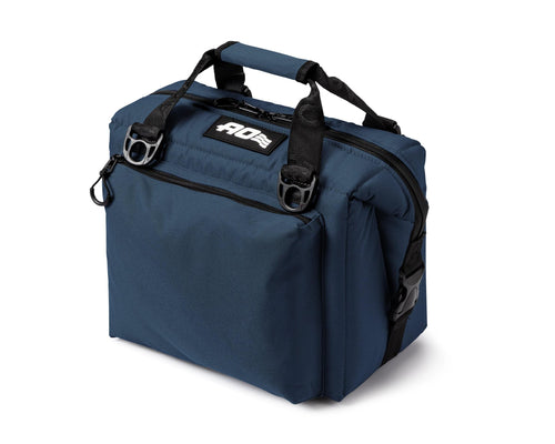 Caravan AO Coolers Canvas Soft Cooler with High-Density Insulation, Oversized Storage Pockets, Navy, 12-Can