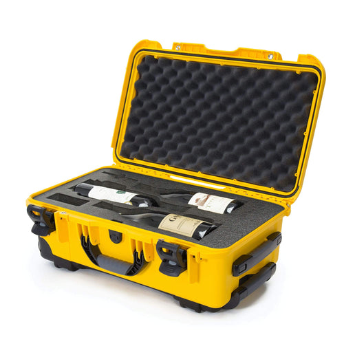 Protective Travel Case Nanuk 935 for 3 Bottles of Wine w/Wheels and Extendable Handle, TSA Approved - Yellow (935-3BTLS4)