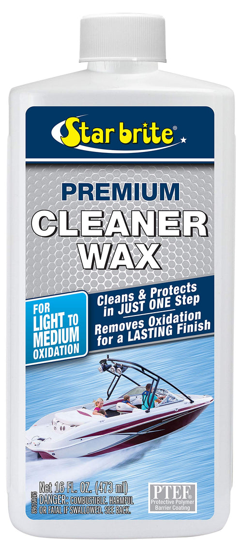 One-Step STAR BRITE Premium Cleaner Wax - Cleans and Protects in One Easy Step - Removes Light to Medium Oxidation for a Long Lasting Finish - 16 OZ (089616P)