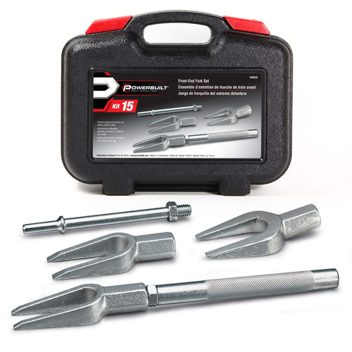 5 Piece Powerbuilt Front-End Fork Set, Pickle Fork Tools Set, Tie Rod, Ball Joints, and Pitman Arms-648646