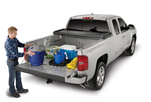 Soft Tri-Fold TrailFX Tonneau Cover for Ford F-250 Super Duty 8 Foot Bed 2017-2026 Black Vinyl with Aluminum Rails Lockable Tailgate Handle Clamp-On Installation Weather Resistant TFX3316