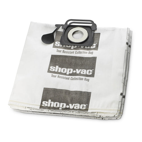 5-10 Gallon Shop-Vac Tear-Resistant Dry Collection Bags, White, Durable and Leak-Resistant, Ideal for Easy Disposal, (2-Pack)