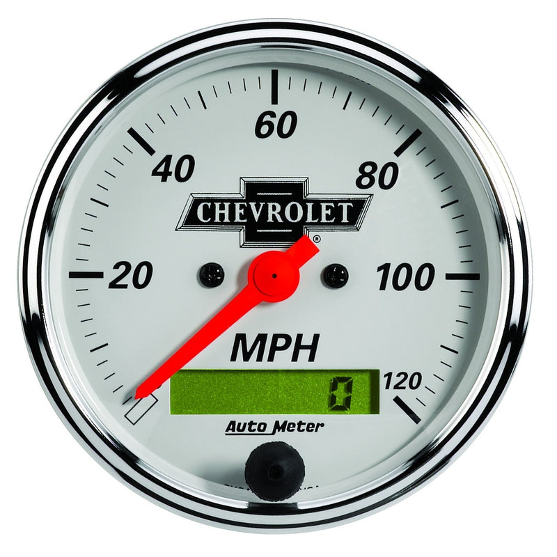 Chevy Auto Meter Vintage 3-1/8" Electric Speedometer (0-120 MPH, 79.4mm)