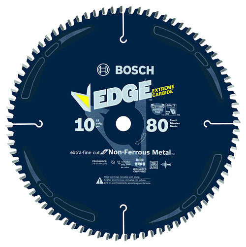 10 In. Bosch CBCL1260M 80 Tooth Edge Non-Ferrous Metal-Cutting Circular Saw Blade