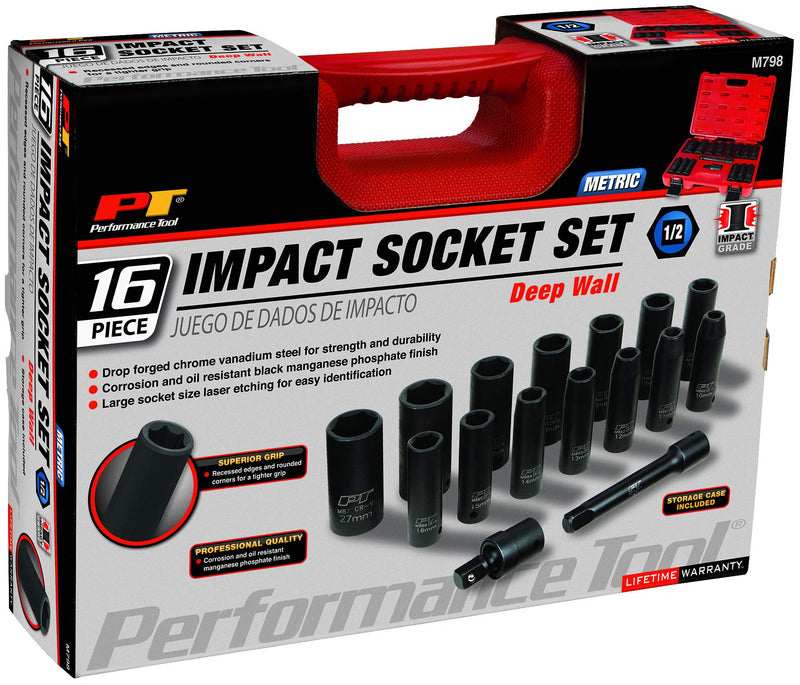 M798 Performance Tool 16pc 1/2-Inch Drive MET Impact Set