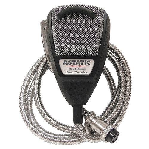 636LSE Astatic (302-10001SE) 4-Pin Noise Canceling CB Microphone,XLR, Silver