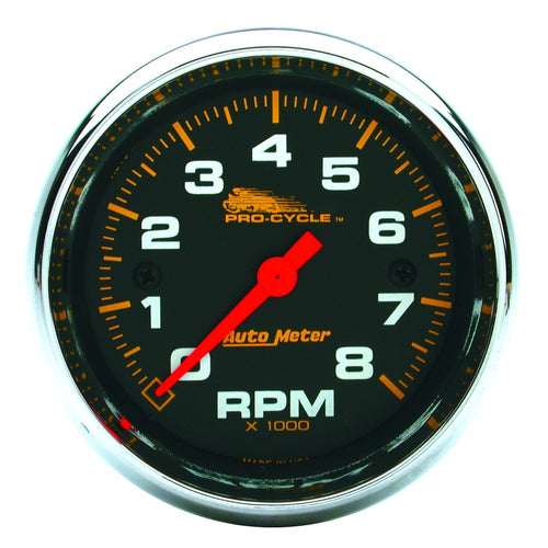 Tach AutoMeter Gauge, 2 5/8", 8K RPM, 2&4 Cylinder, Black, Pro-Cycle (19304)