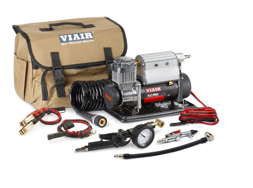 Heavy-Duty VIAIR TLC PRO Air Compressor - 150 PSI Portable Tire Inflator with 1/4 Gallon Air Tank - Includes Presta Valve Chuck & Shop-Style Inflation Gun - For Tubeless Bike Tire Setup
