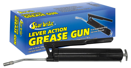 STAR BRITE Lever Standard Duty Grease Gun - 14 OZ Cartridge, Corrosion-Resistant, Fits Standard Zerk Fittings, Ideal for Marine, Auto & Home Lubrication (028704)