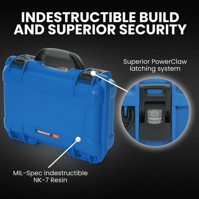 Waterproof Nanuk 909 Hard Case - Blue