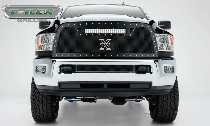 Torch Grille, 2010-2012 Ram 2500, 3500 Black, 1 Pc, Replacement, Chrome Studs with (1) 20" LED - PN #6314531