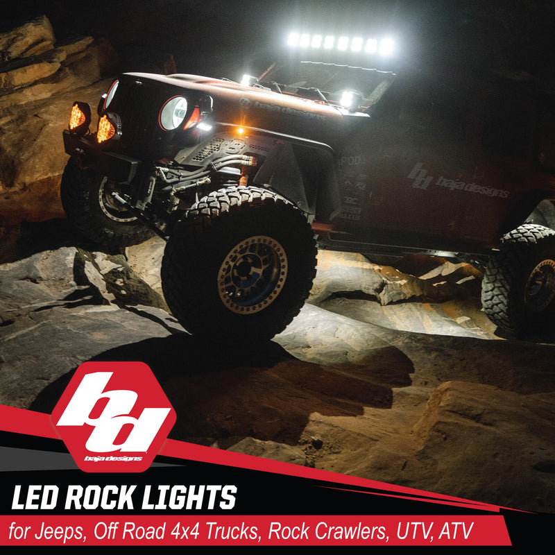 LED Rock Light Kit Baja Designs - 4 PCS. LED with Wiring Harness (White)