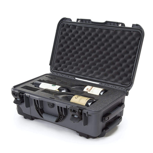 Protective Travel Case Nanuk 935 for 3 Bottles of Wine w/Wheels and Extendable Handle, TSA Approved - Graphite,935-3BTLS7
