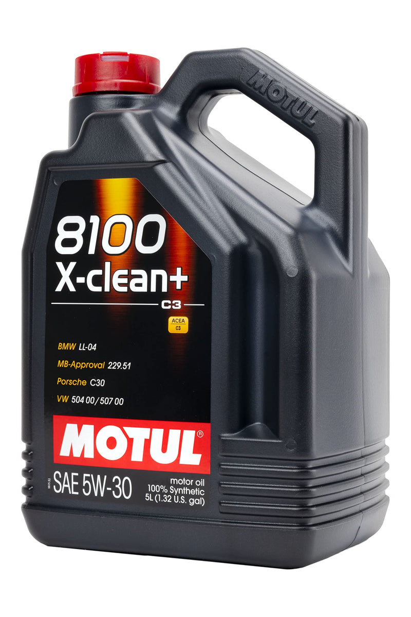 Motul 8100 X-Clean 5W-30 Full Synthetic Motor Oil | Engineered to Help Clean Engine Performance, Protect Emissions Systems | Long Drain Capable, Improved Engine Responsiveness | 5L