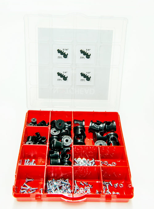 Hard Line Clamp NotcHead 1100 Shop Builder Kit (kit has 18 x 3/16", 10 x 1/4", 18 x 3/8" and 10 x 1/2" hard line clamps)