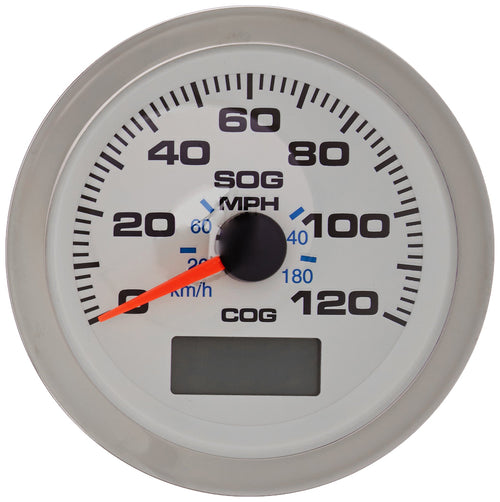 Sierra International Scratch Resistant 781-625-120P Premier Pro Gauge, 120 MPH GPS Speedometer, White, 3"