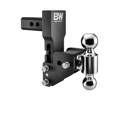 MultiPro B&W Trailer Hitches Tow & Stow Adjustable Trailer Hitch Ball Mount Compatible with Tailgate - Fits 2" Receiver, Dual Ball (2" x 2-5/16"), 4.5" Drop, 10,000 GTW -TS10065BMP