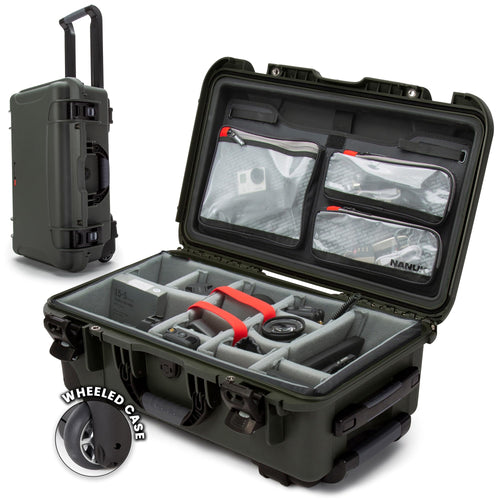 Pro Photo Kit NANUK 935 – Waterproof Travel Camera Hard Case with Padded Dividers and Wheels, 22” x 14” x 9” - Dustproof and Impact Resistant, Airline Carry-On Approved – Olive