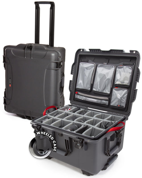 Pro Photo Kit NANUK 960 – Waterproof Travel Camera Hard Case with Padded Dividers and Wheels, 25.4” x 20” x 14.5” Dustproof and Impact-Resistant, Ideal for Heavy Loads – Graphite