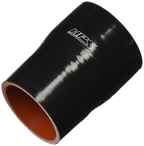 HPS Silicone HTSR-250-275-L4-BLK High Temperature 4-ply Reinforced Reducer Coupler Hose, 50 PSI Maximum Pressure, 4" Length, 2-1/2" > 2-3/4" ID, Black
