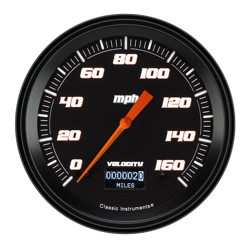 Velocity Black Classic Instruments VS56DBBLF 4 5/8" Speedometer W/Display