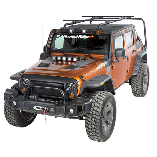 Sherpa Roof Rack Kit | Rugged Ridge | 11703.22 | Fits 2007-2018 Jeep Wrangler JK 4-Door