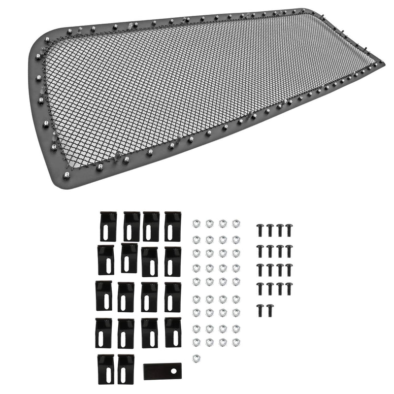 Rivet Style Black Studded S/S Mesh Hood Grille Insert Spec-D Tuning Compatible with Dodge Ram 2500 3500 2013-2018