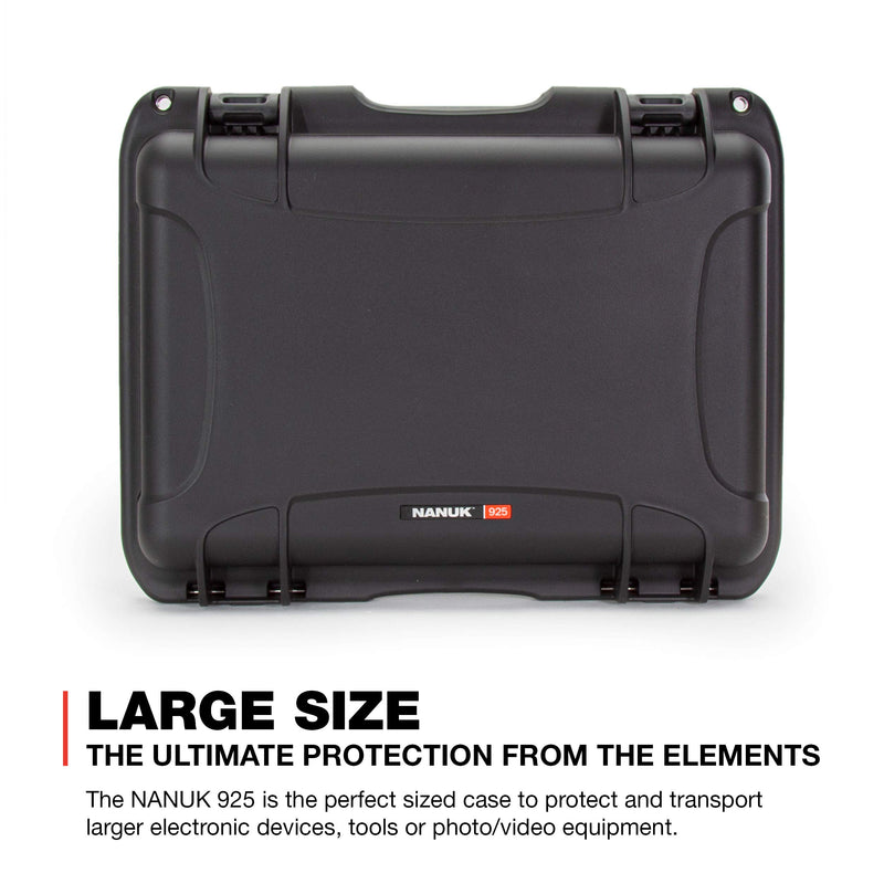 Waterproof NANUK 935 Hard Case with Carry-On Wheels and Padded Divider (Black)