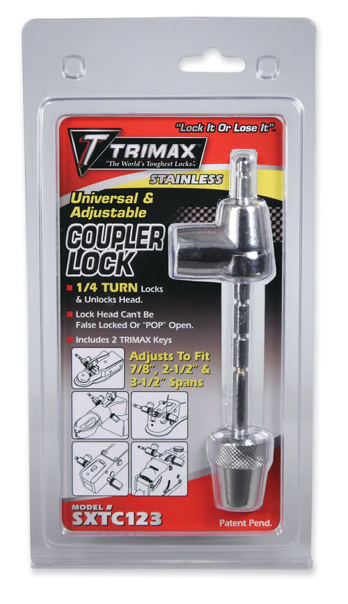 Stainless Steel Trimax SXTC123 Universal Coupler Lock for 7/8" - 3-1/2" Span