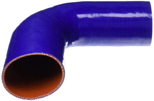 HPS Silicone High Temperature HTSER90-300-325-BLUE 4-ply Reinforced 90 degree Elbow Reducer Coupler Hose, 30 PSI Maximum Pressure, 4" Leg Length on each side, 3" > 3-1/4" ID, Blue