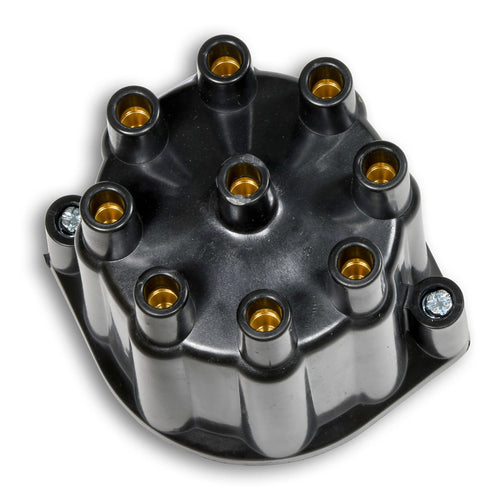 FLAME-THROWER PERTRONIX BILLET DISTRIBUTOR WITH IGNITOR II ELECTRONICS FOR FORD Y-BLOCK ENGINES VACUUM ADVANCE WITH BLACK FEMALE STYLE CAP