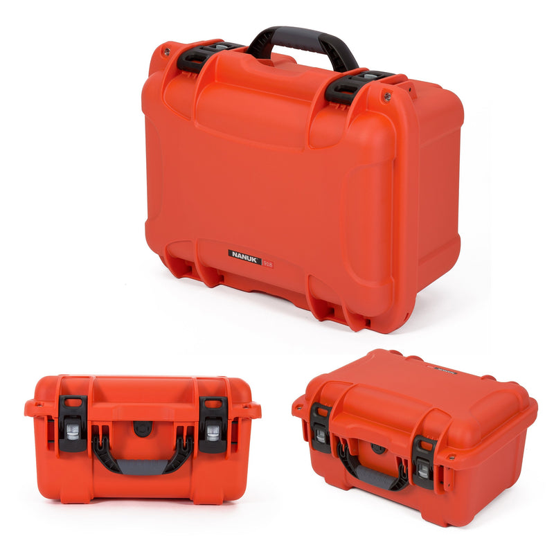 Waterproof Nanuk 918 Carry-on Hard Case with Lid Organizer and Padded Divider - Orange
