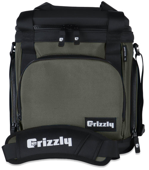 12 qt Grizzly Drifter Lunchbox |12 Flip-Top Soft Top Cooler Bag | Ice Chest for Beach Boat Camping Car Fishing Golf Hiking Hunting | Lightweight Portable Insulated Waterproof | Lunar Green