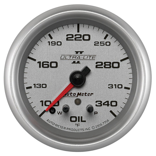Auto Meter Ultra-Lite Pro II 2-5/8" 100-340 Degree F Full Sweep Electric Oil Temperature Gauge 7756