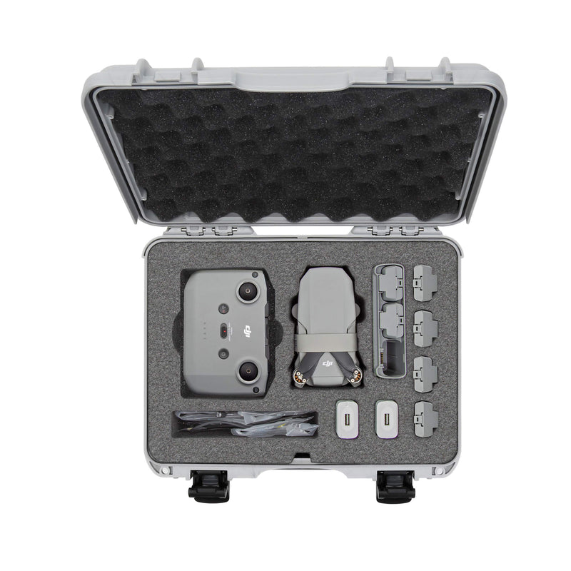 Waterproof Nanuk 910 Hard Case with Foam Insert for DJI Mavic Mini 2 Fly More - Silver