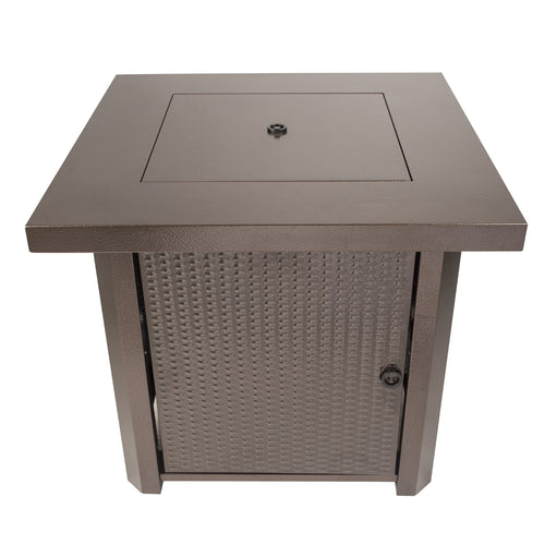 Wilmington Table Gas Fire Pit, Pleasant Hearth OFG321S Hammered Bronze