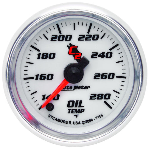 C2 Auto Meter 7156 Full Sweep Electric Oil Temperature Gauge