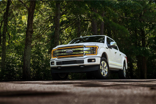 Ford F-150 18-20 Morimoto XBG LED DRL Grille, Plug and Play Chrome Grille with Amber LED DRL (XBG15)