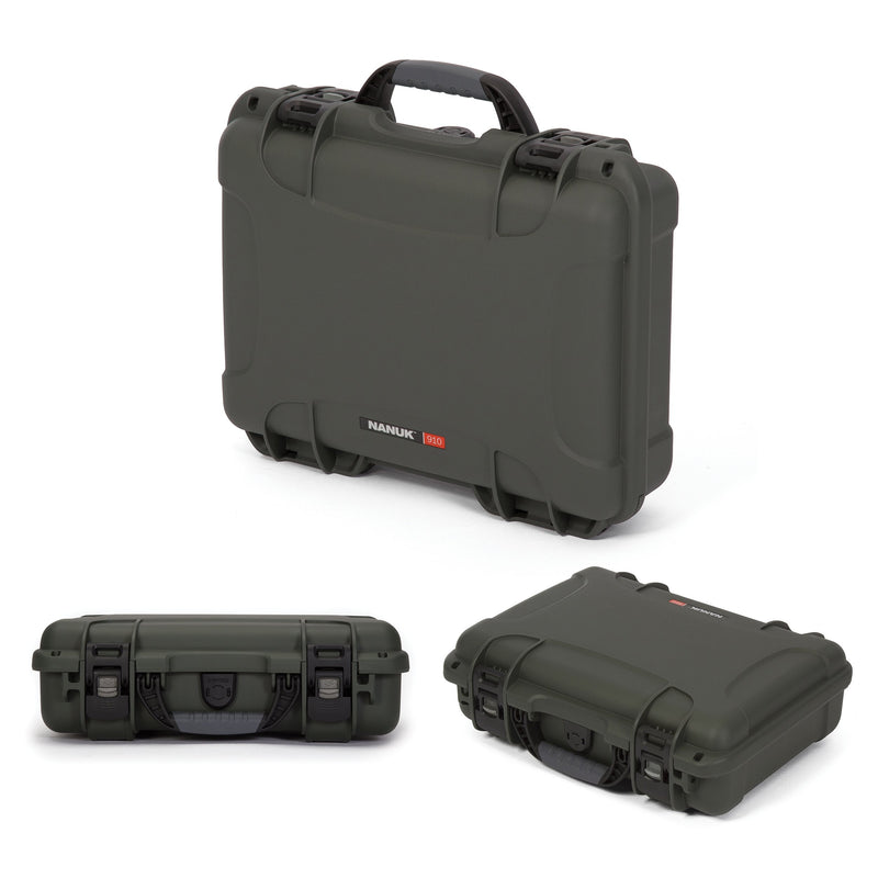 Waterproof Nanuk 910 Hard Case with Foam Insert for DJI Mavic Mini 2 Fly More - Olive