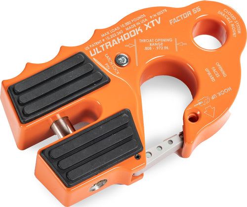 Ultrahook Factor 55 XTV Closed System Shackle Mount, Max Rated Load: 10,000 Pounds and Breaking Strength: 21,000 Pounds - Orange