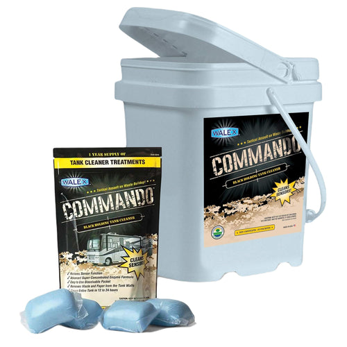 Walex RV Black Holding Tank & Sensor Cleaner Commando - Eliminates Waste & Paper Buildup, Restores Sensor Function, Lubricates Valves & Seals, Advanced Enzyme Formula; Dissolvable Packets, 40 Pack