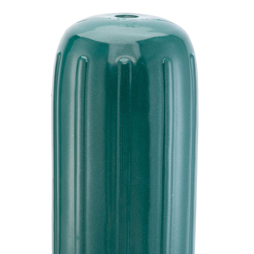 Taylor Made Inflatable Boat Fender Big B, Emerald Green (10" x 26") End-to-End Line Passage Fits 5/8" Rope, Hangs Horizontally or Vertically, Ribbed, Needle Valve, Marine-Grade Vinyl - 541032