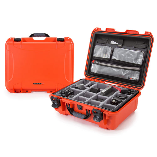 Waterproof Nanuk 930 Hard Case with Lid Organizer and Padded Divider - Orange (930-6003)
