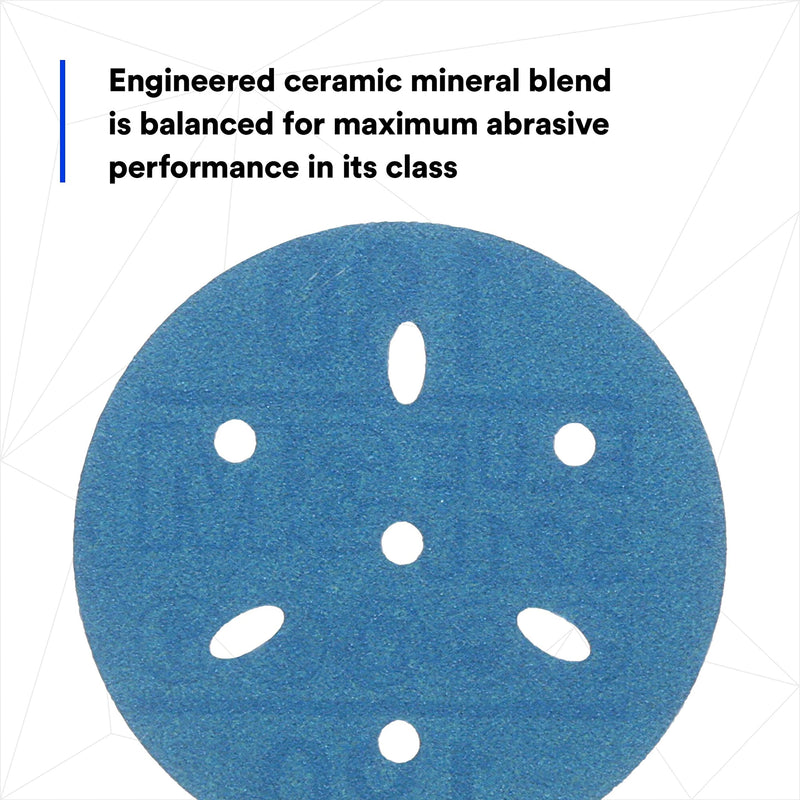 3M Hookit 3M-36146 Blue Abrasive Disc Multi-hole, 3, 180 Grade