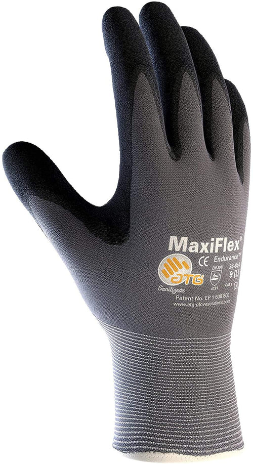 MaxiFlex 34-844/XL Endurance Seamless Knit Nylon Glove with Nitrile Coated Micro-Foam Grip on Palm and Fingers, Micro Dot Palm (Pack of 12)