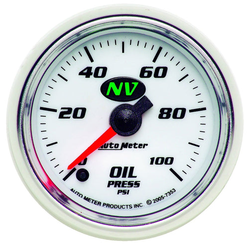 Auto Meter 2-1/16" 0-100 PSI NV Full Sweep Electric Oil Pressure Gauge