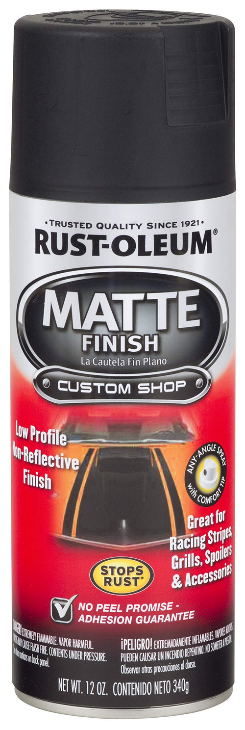 Rust-Oleum Automotive Matte Finish Spray Paint, Matte Black, 12 oz