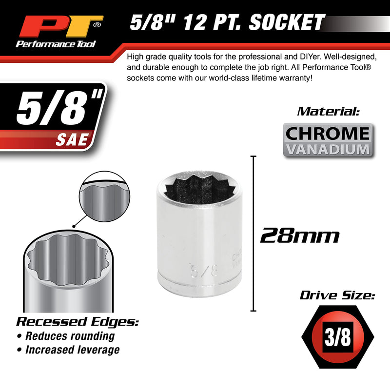 W38520 Performance Tool 5/8-Inch 12pt Socket